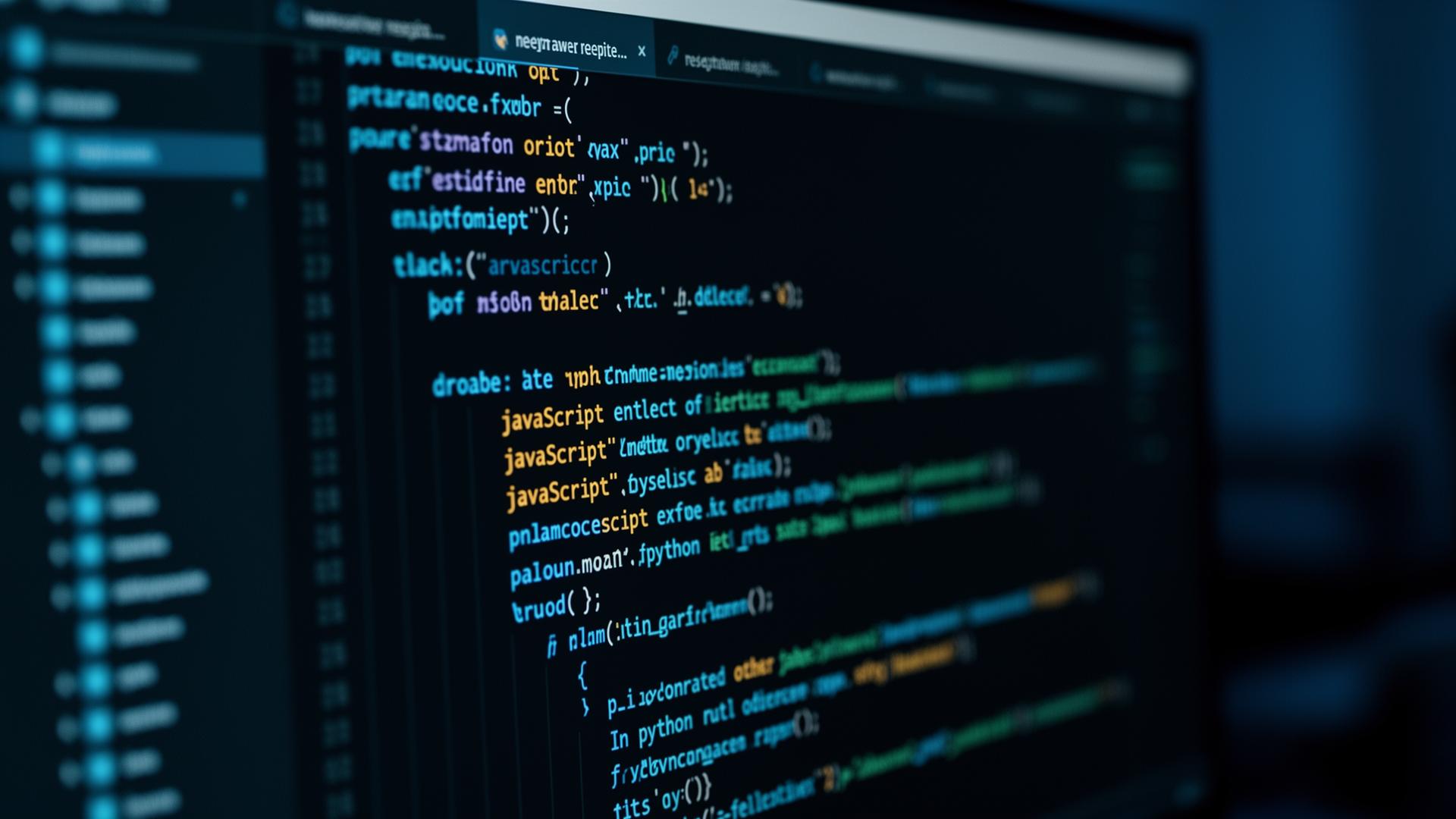 Programming code on screen